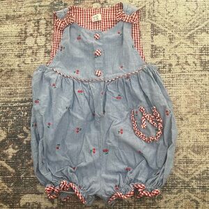 Vintage cherry shorts romper